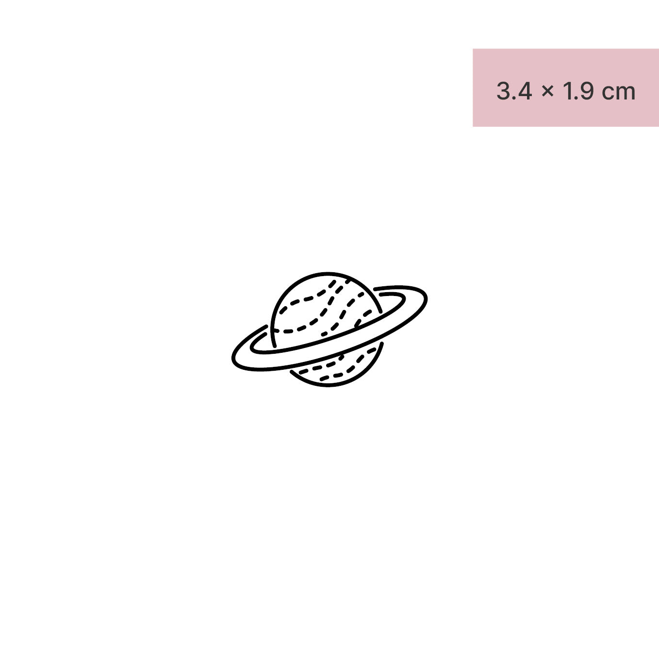 Planet Saturn Tattoo von minink, der Marke für temporäre Tattoos.