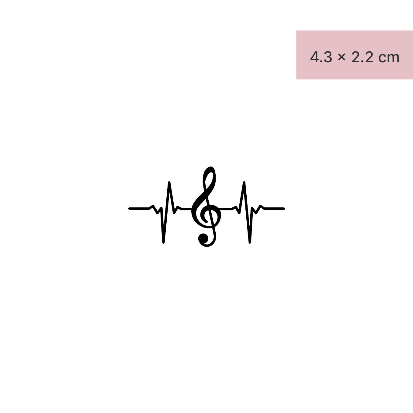 Musiknote und Herzschlag Tattoo von minink, der Marke für temporäre Tattoos.