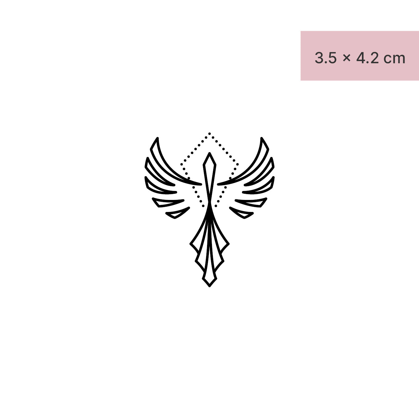 Abstrakter Phönix Tattoo von minink, der Marke für temporäre Tattoos.