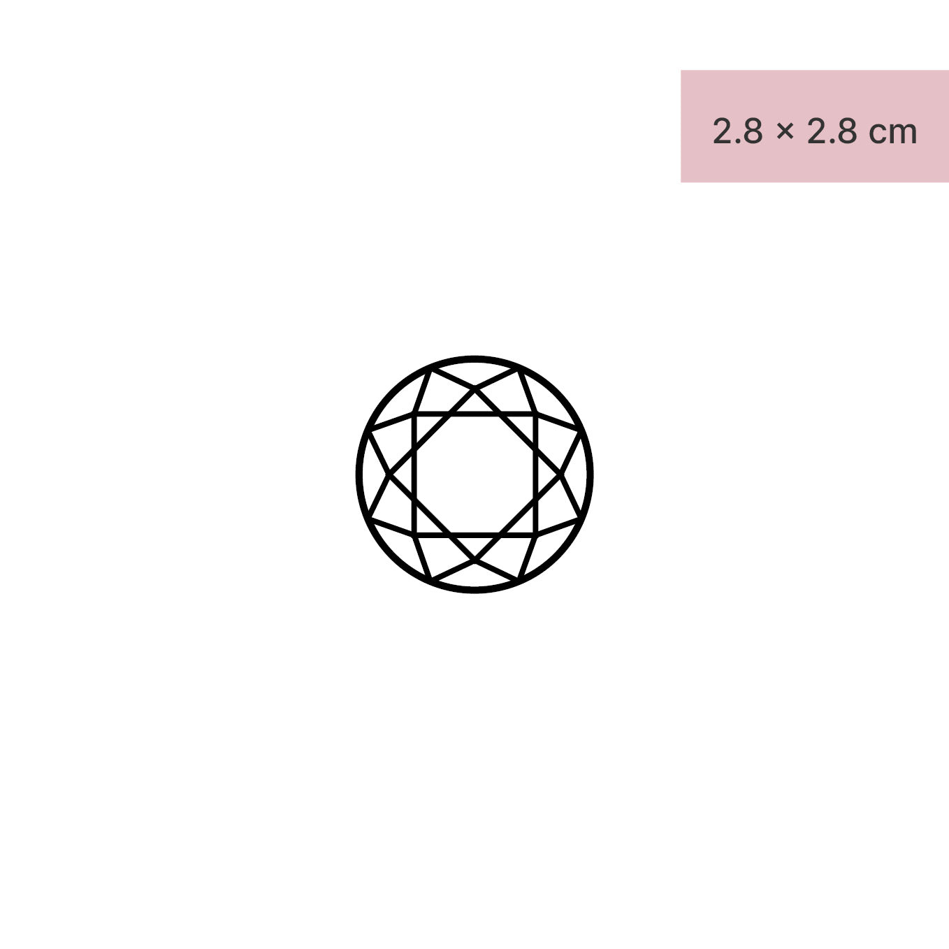 Runder Diamant Tattoo von minink, der Marke für temporäre Tattoos.