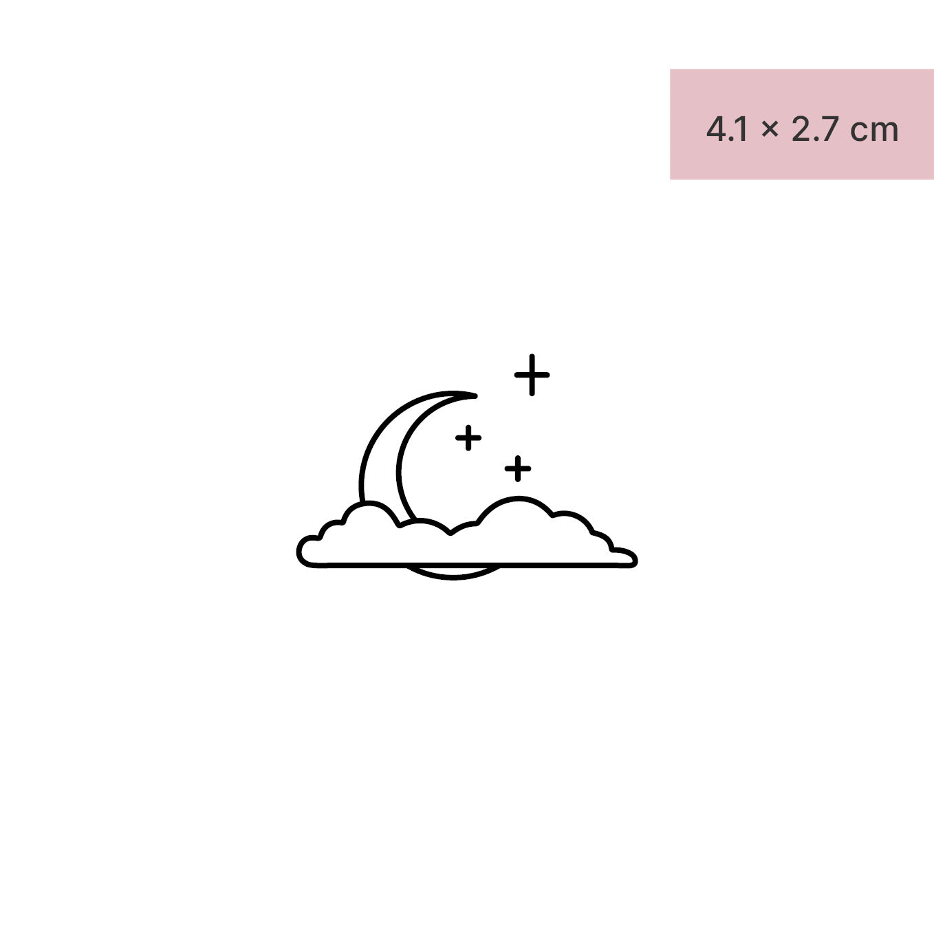 Mond mit Wolke Tattoo von minink, der Marke für temporäre Tattoos.