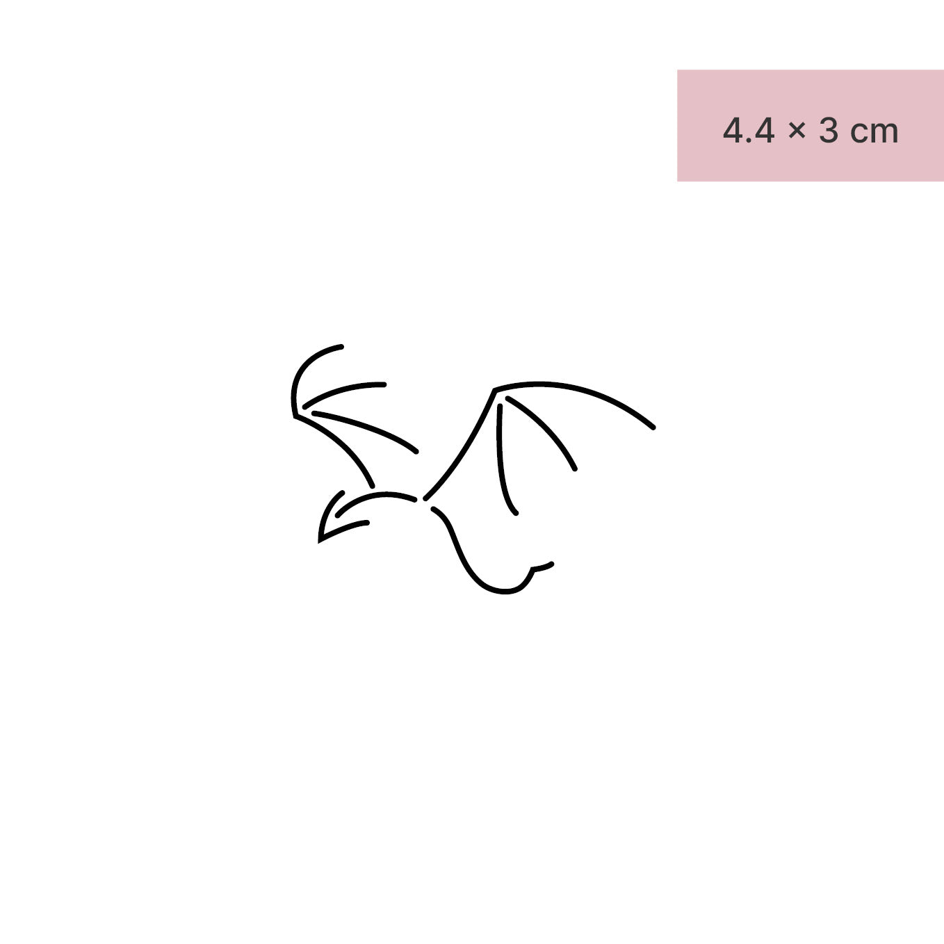 Minimalistischer Drache Tattoo von minink, der Marke für temporäre Tattoos.