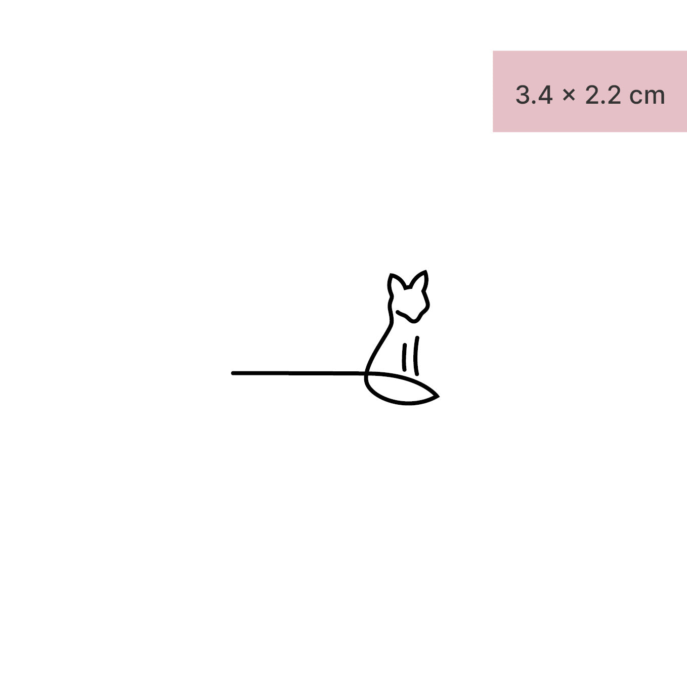 Minimalistischer Fuchs Tattoo von minink, der Marke für temporäre Tattoos.