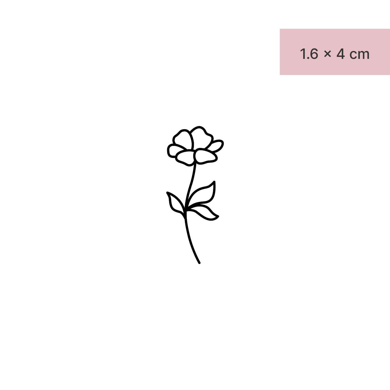 Blume mit Stiel Tattoo von minink, der Marke für temporäre Tattoos.