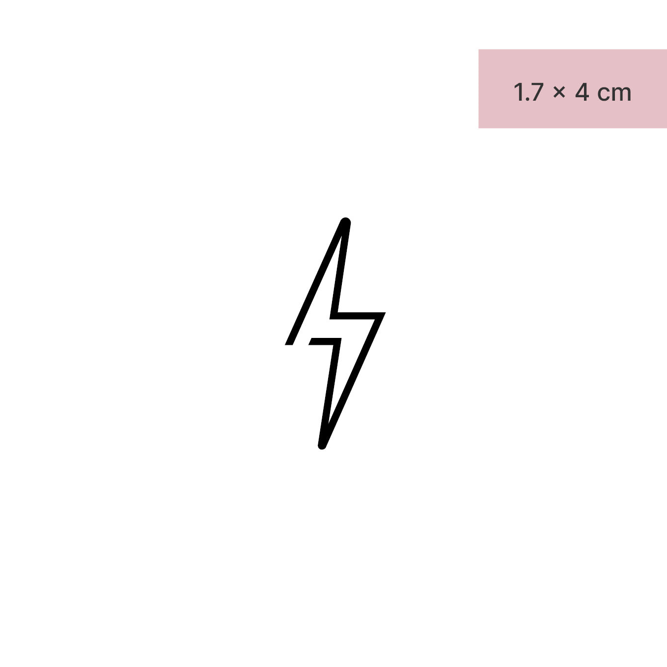 Kleiner Blitz Tattoo von minink, der Marke für temporäre Tattoos.