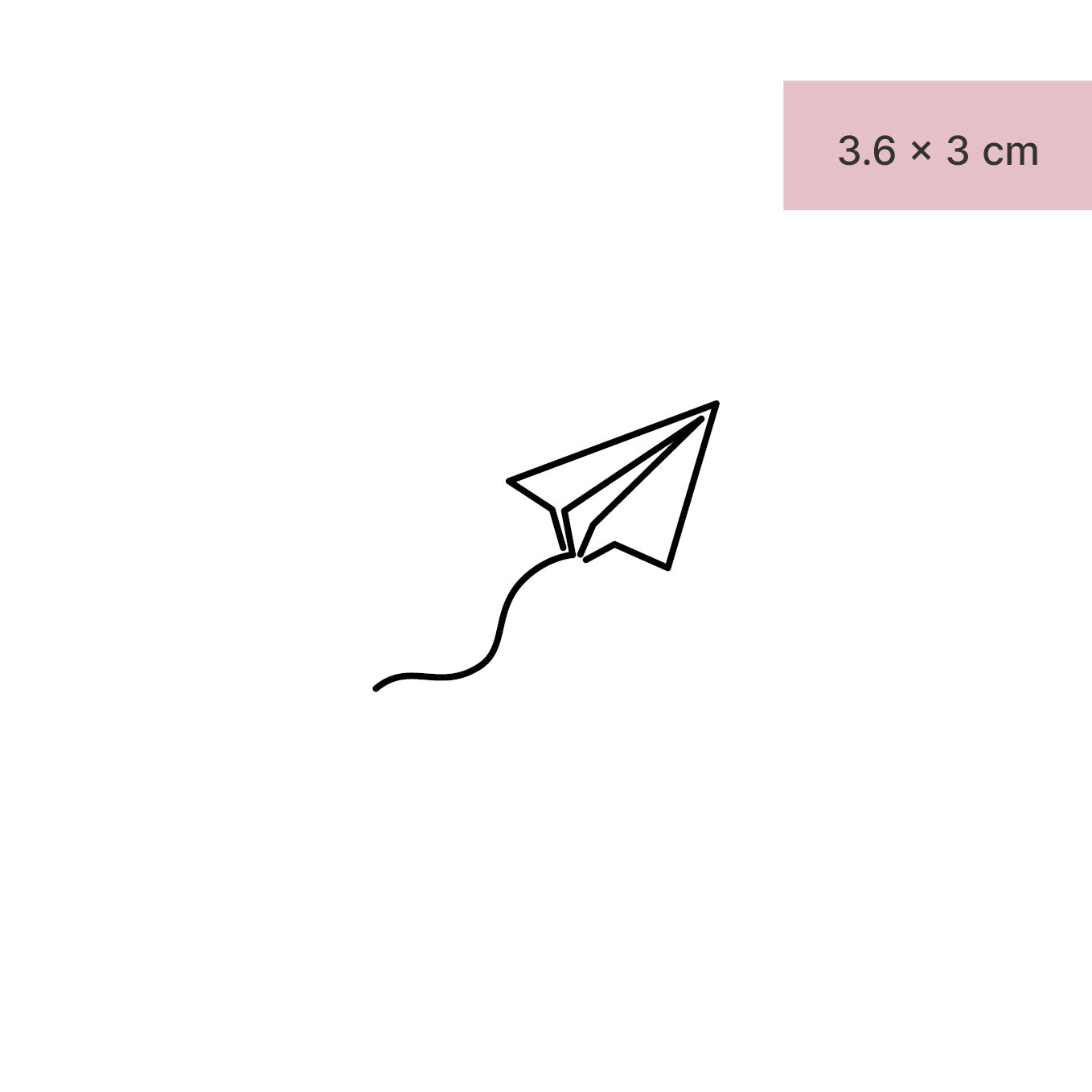 Papierflieger mit Schleife Tattoo von minink, der Marke für temporäre Tattoos.